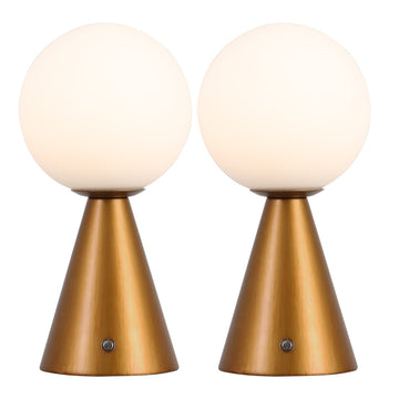 Macie 11.75" Modern Minimalist Globe Rechargeable/Cordless Dimmable Integrated LED Table Lamp with Touch Sensor